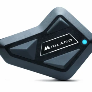 Intercomunicador Midland BT Mini compacto para motocicletas con Bluetooth y diseño minimalista.